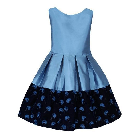 Taffeta Holiday Dress with Velvet Hem